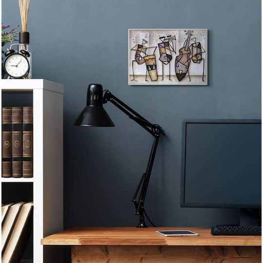 Stupell Industries Musical Trio Abstract Modern White Framed Wall Art